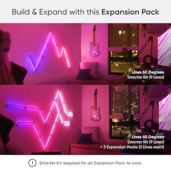 Nanoleaf Lines LED Wall Lights, RGBW Smart Geometry Wall